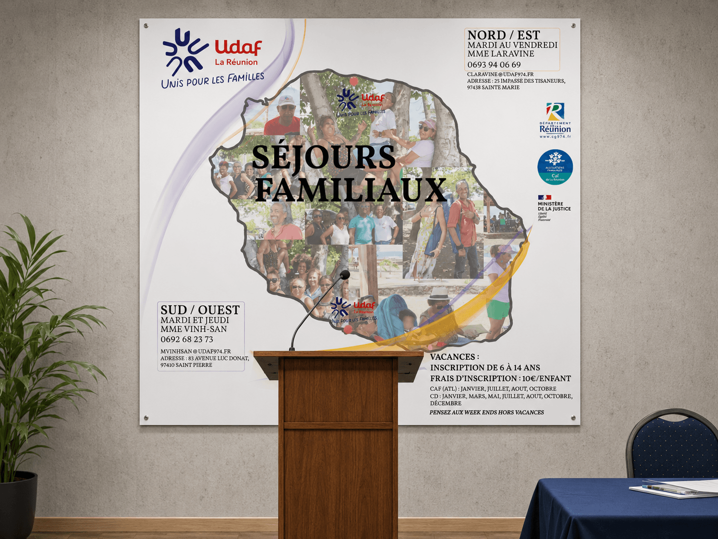 Affiche promotionnelle — Séjours Familiaux UDAF